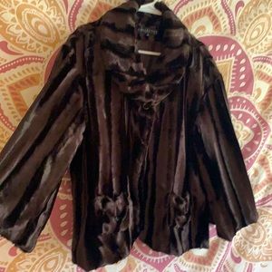 Vintage, faux-fur, three-quarter sleeve jacket